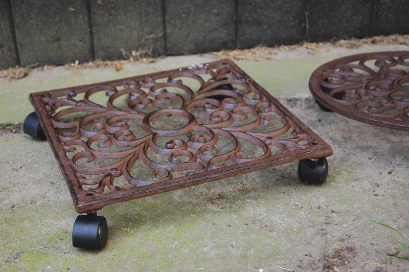 Esschert Design Plant Trolley - Square Cast Iron